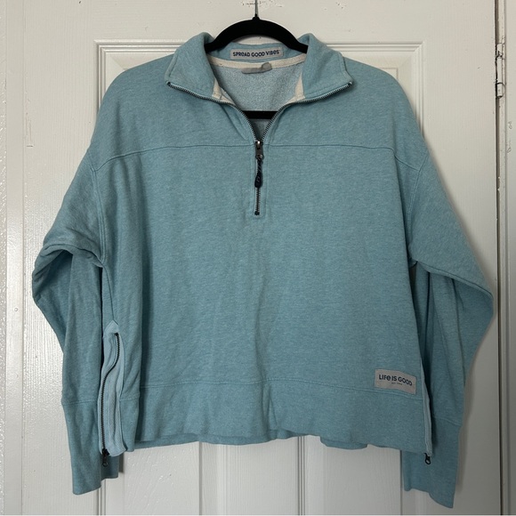Life is Good simply true quarter zip beach blue - Picture 5 of 12